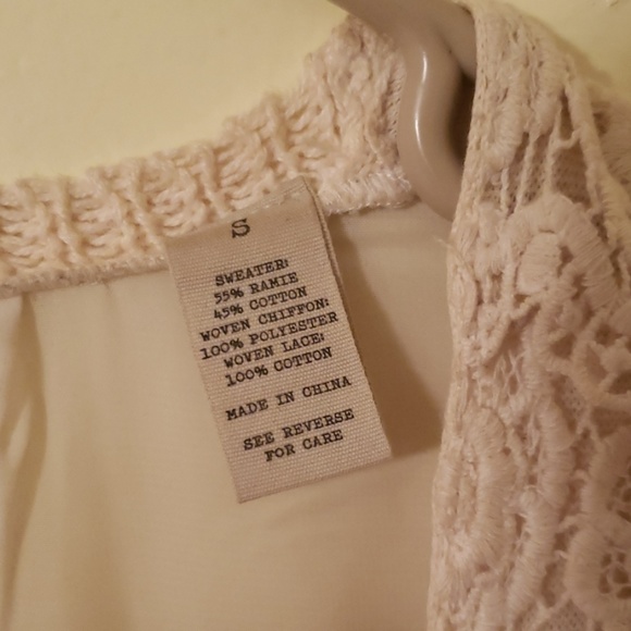 BKE Cream knit and sheer cardigan - Picture 4 of 5